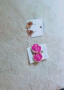 Cute Rose & Geometric Earrings Set