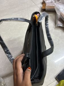 Chic Black Textured Tote Handbag