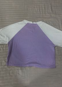 Lavender White Crop Top