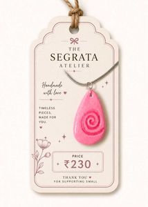 Handmade Pink Swirl Pendant Necklace
