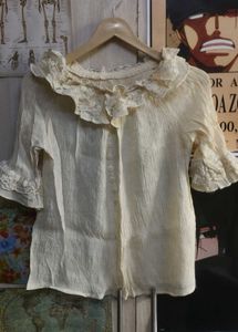 Cream Lace Trim Top