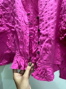 V-Neck Ruffle Detail Crop Top