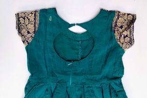 Traditional Cotton Silk Long Dress for Girl 4-7age