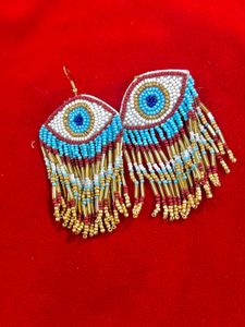 Evil Eye Beaded Dangle Earrings