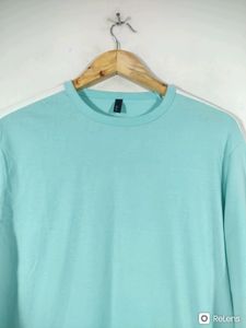 Cyan Plain Casual T-shirt (men)