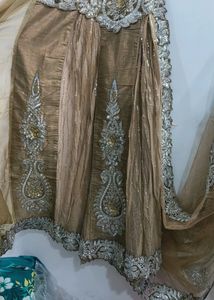 Peach Embroidered Lehenga Skirt