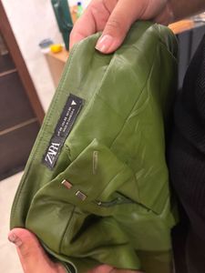 Olive Green leather pant
