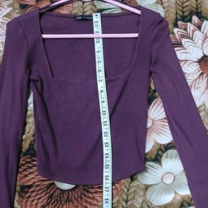 ZARA fitted square neck crop top
