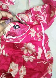 Women's Pink Floral Kurta Set