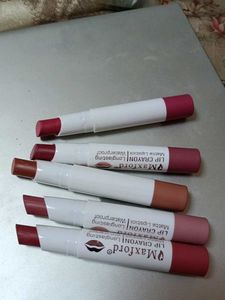 Combo of 4 Crayon lipstick and braclet set