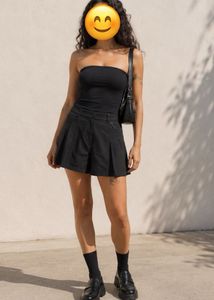 Black Pleated Mini Skort