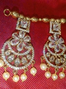 Elegant Pearl &amp; Crystal Dangler Earrings