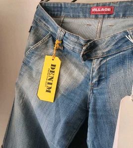 Women's Blue Cargo Jeans
