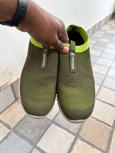 Wrogn Olive Green Slip-On Shoes