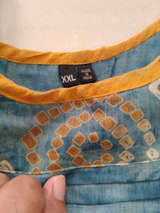 Embellished Teal Kurta XXL