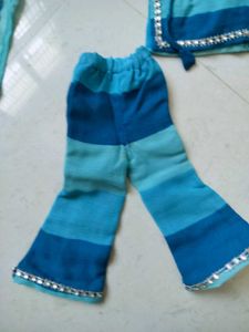 barbie doll outfits Blue Striped Kurta Set with Pa