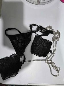 Kellberry Black Lace Babydoll with Chain Detail