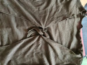 Sheer White and black Tie-Front Cardigan