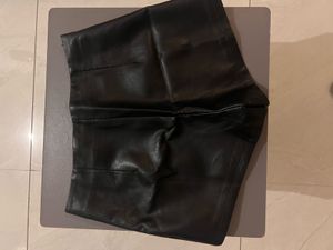 Black Faux Leather Shorts