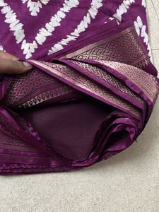 Purple Bandhani Saree