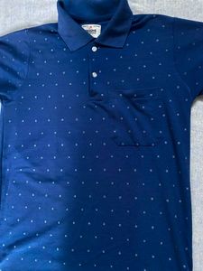Men's Blue Patterned Polo Shirt