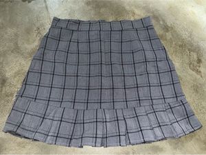 Plaid Design Fishtail Skirt With Built in Shorts