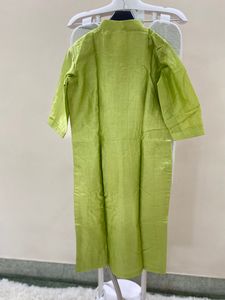 Lime Green Mandarin Collar Kurti