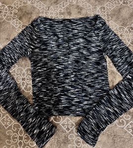 Zudio Black &amp; White Marled Top