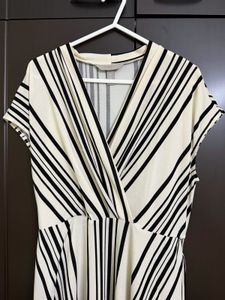 H&amp;M Chic Striped Midi Dress