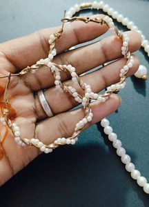 4-Piece Elegant Pearl Necklace &amp; Earrings Combo
