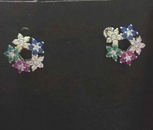 Cute Floral Rainbow Earrings SS925