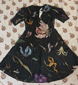 New Elegant Floral Print Midi Dress