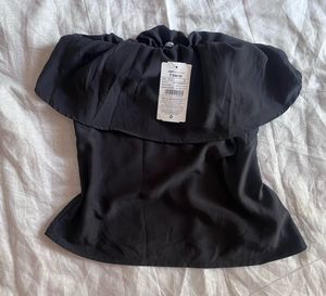 Chic Black Off-Shoulder Ruffle Top