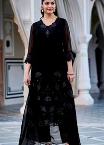 Elegant Black Kurta Set with dupatta