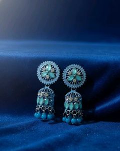 Blue Jhumka Earrings