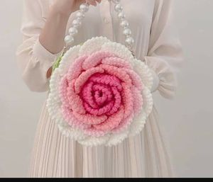 Handmade Rose Clutch with Pearls