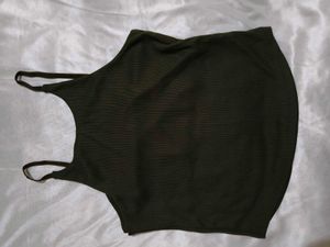 Olive Green Ribbed Tank Top