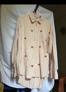 Pomegranate Print Cotton Button-Up Shirt