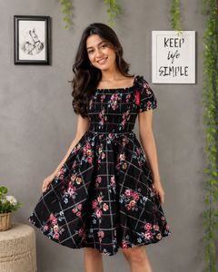 Chic Black Floral Off-Shoulder Dress