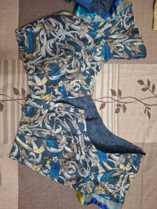 Beautiful Blue &amp; Grey Saree