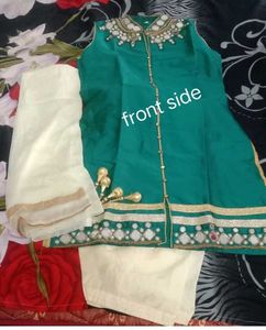 Emerald Green Kurta with Mirror Work