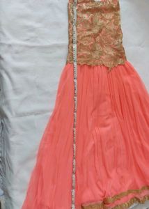 Peach and Gold Party Dress