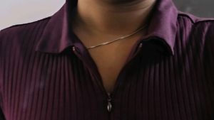 Ribbed Collared Zip-Up Top