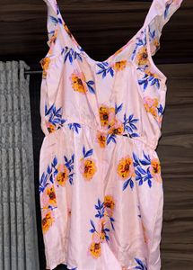 Pink Floral Romper