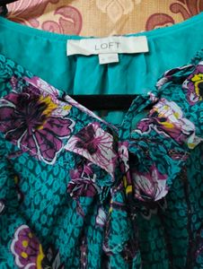Floral Print Ruffled Blouse