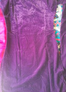 Elegant Purple Velvet Kurta Set