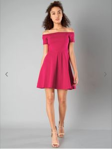 Faballey Solid Pink Dress