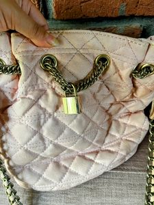 Pink Bucket Bag With Long Sling