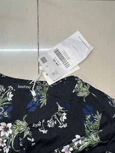 Chic Floral Print Peplum Top