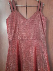 New Unused Sparkling Maroon long gown